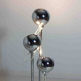 Chrome floor lamp with adjustable metal ball-shaped lights, Italy 1970s