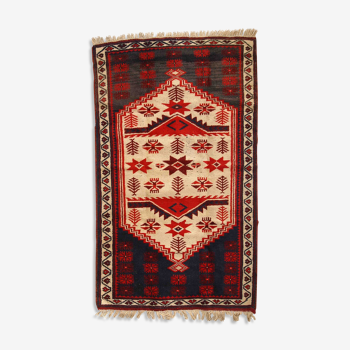 Vintage Turkish Anatolian handmade carpet 87cm x 145cm
