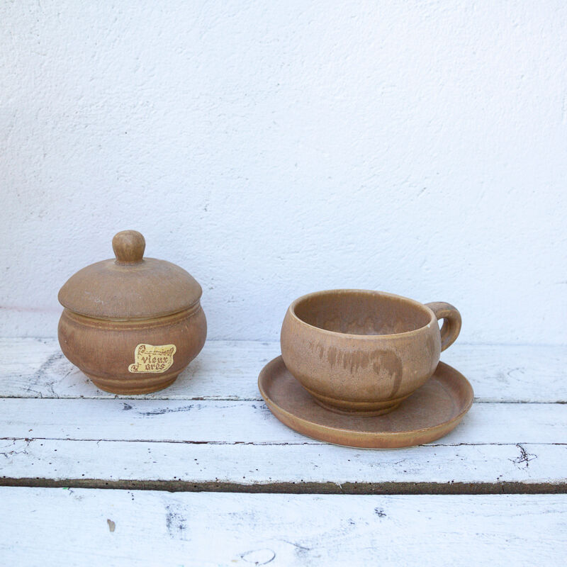 Tea cup, saucer and sugar pot Rhodaceram