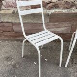 Paire de chaises bistrot de terrasse 1960 metal