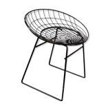 Black KM05 Wire Stool by Cees Braakman & Adriaan Dekker for Pastoe, 1960's