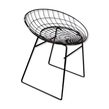 Tabouret noir KM05 par Cees Braakman & Adriaan Dekker pour Pastoe, années 1960