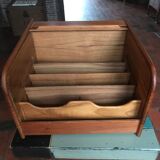 Teak box with curtain door