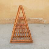 Vintage rattan log holder