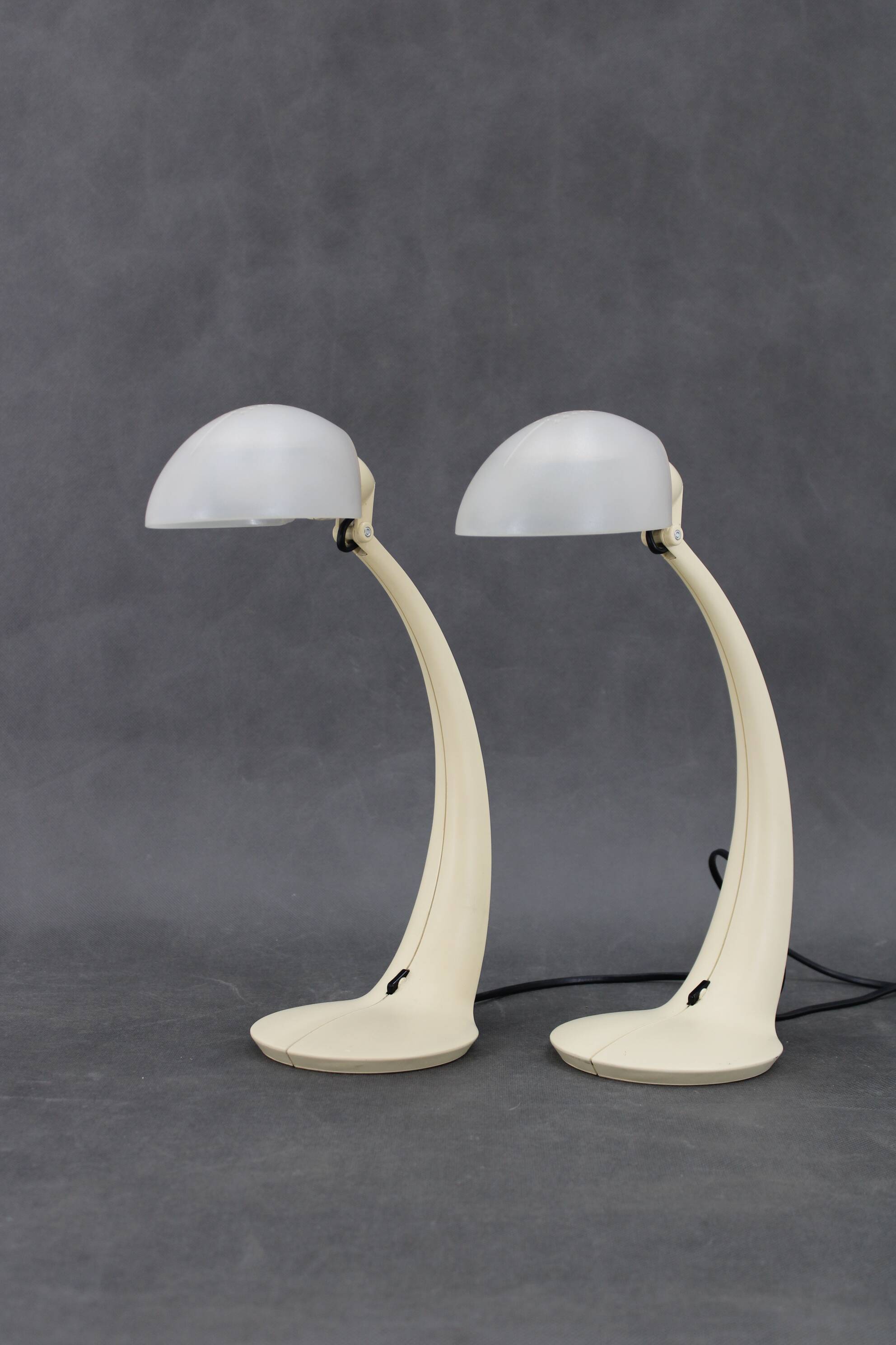 1970s Pair of Veneta Lumi Table Lamps  model Virgola, Italy