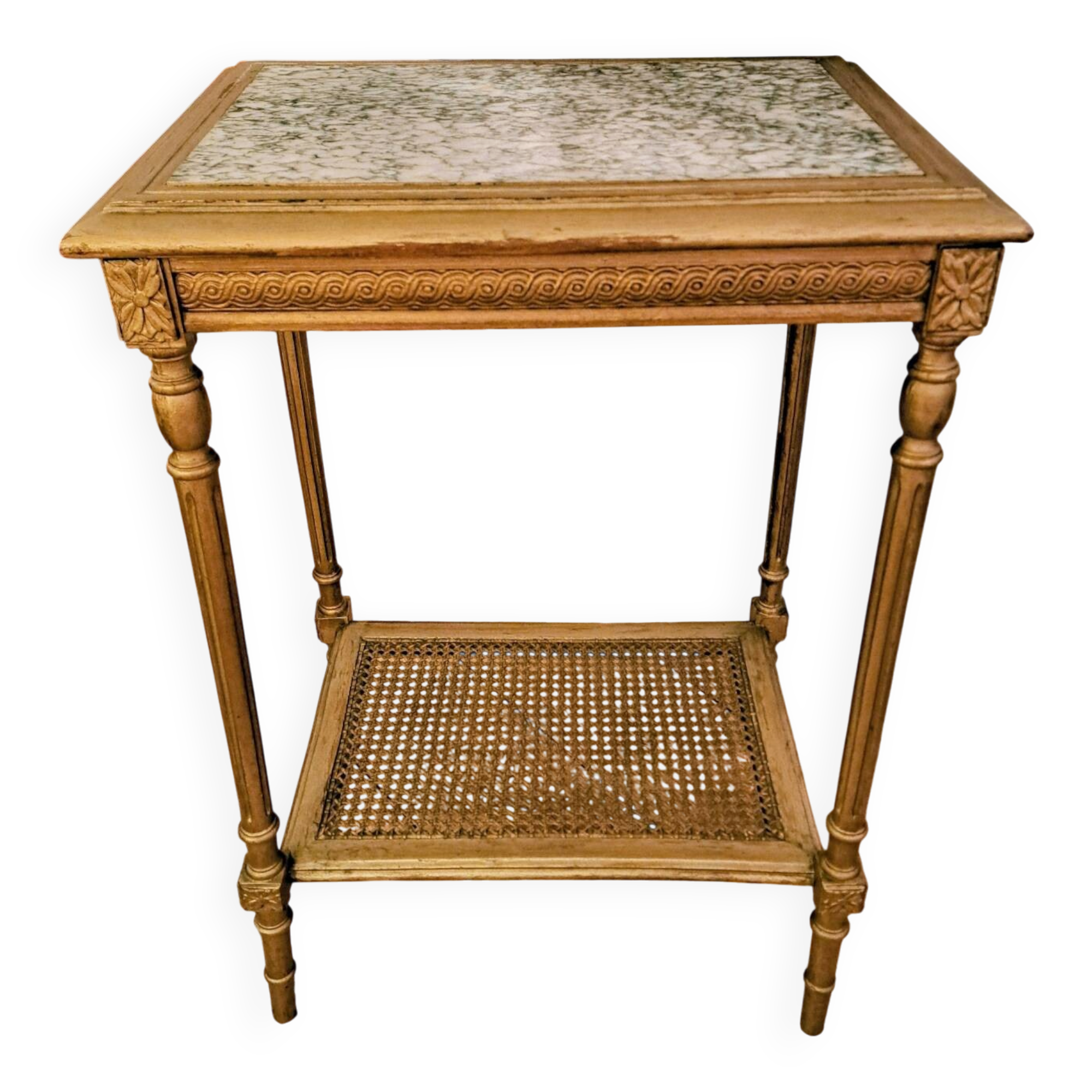 Table de salon style Louis XVI en bois peint