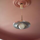 Space Age aluminum suspension, saucer suspension, vintage ceiling lamp, ceiling lamp