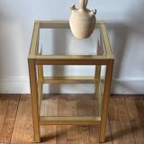 Vintage gold metal side table - end table