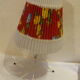 Table lamp, metal base, plastic pleated dayshade and fabrics, design and vintage 1950/60