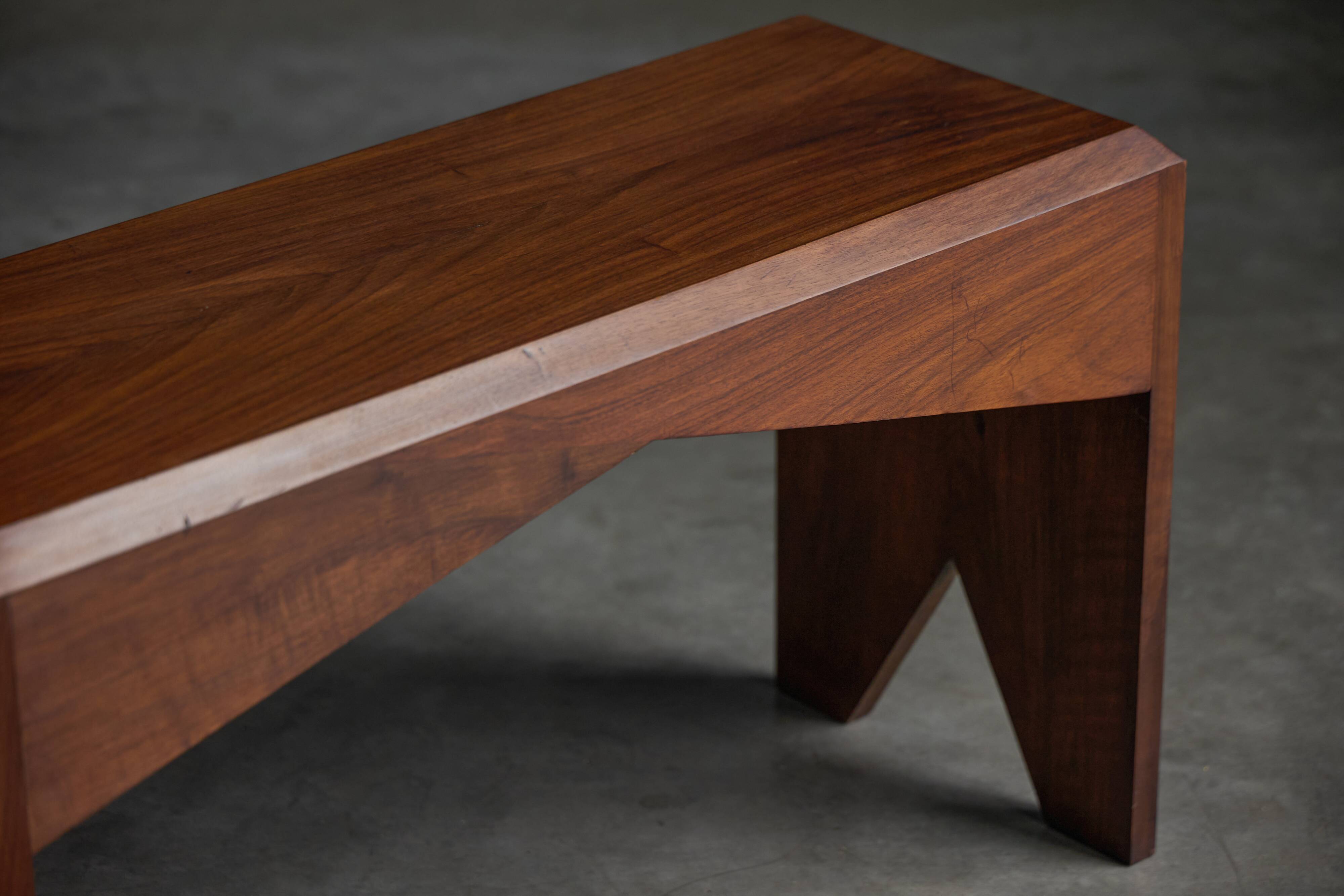 Mid-Century Walnut Bench, France, Late 20th Century