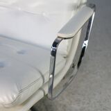 Armchair "Space Age"". Steel and imitation leather. Swivel. France, 70s