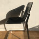 Set of 6 chairs in chrome metal and black leather - 1970