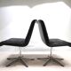 Wilhahn Delta set of 2 leather conference / dining chairs by Delta, 1960