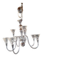 Chandelier from the 1930s to 1950s in chrome metal and thick glass.