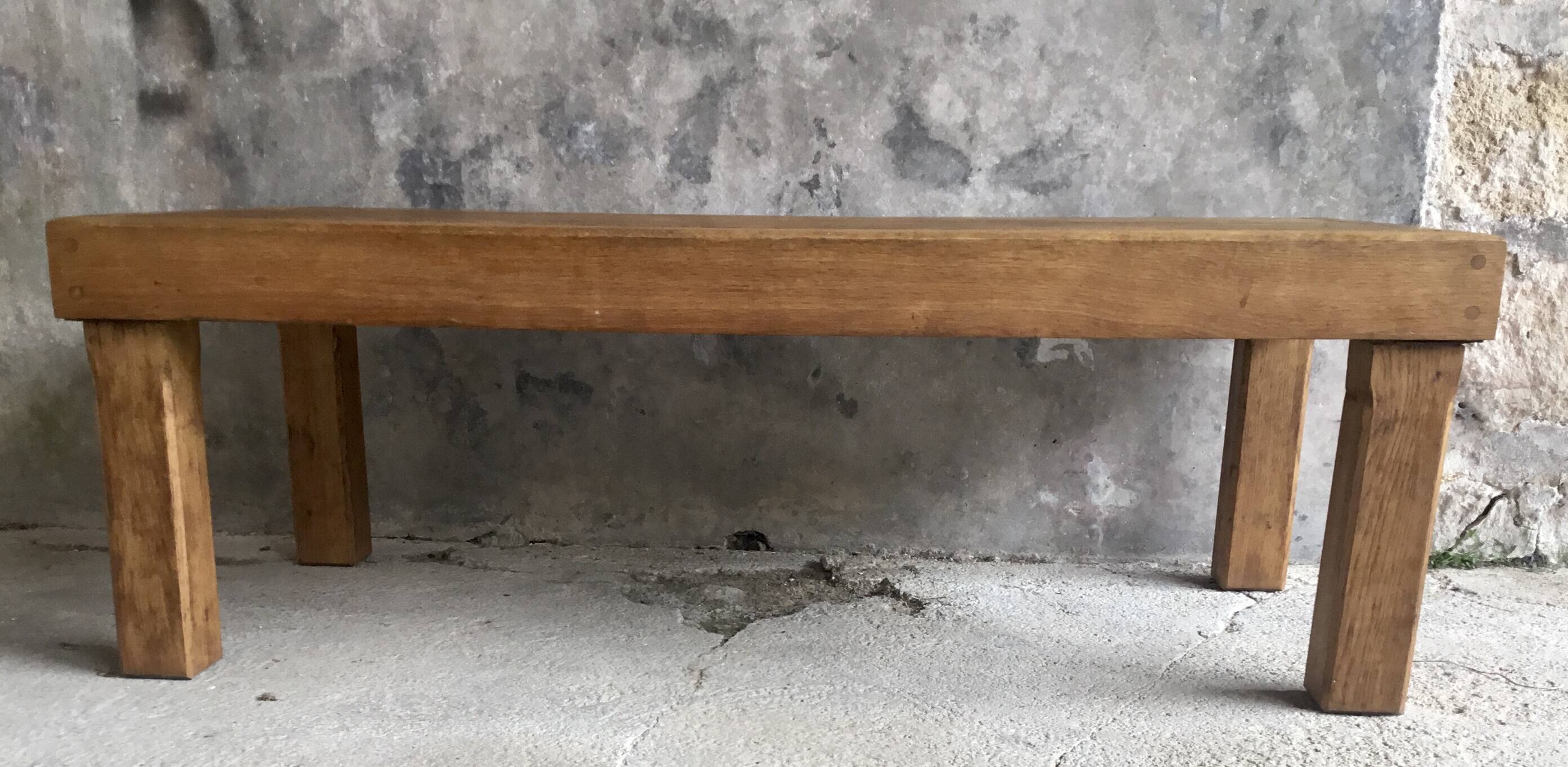 Brutalist rectangular coffee table - vintage 1960s