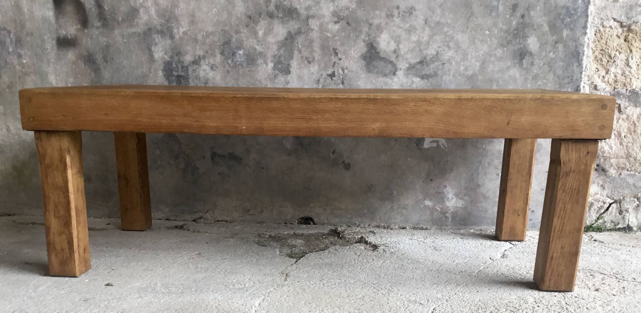 Brutalist rectangular coffee table - vintage 1960s