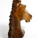 Decorative heavy lifelike 1960's horse head sculpture in brown soapstone