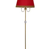 Vintage brass floor lamp in scale and opaline 1950