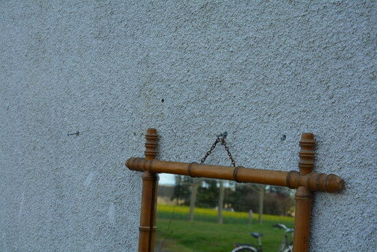 Bamboo-style mirror 57x41cm