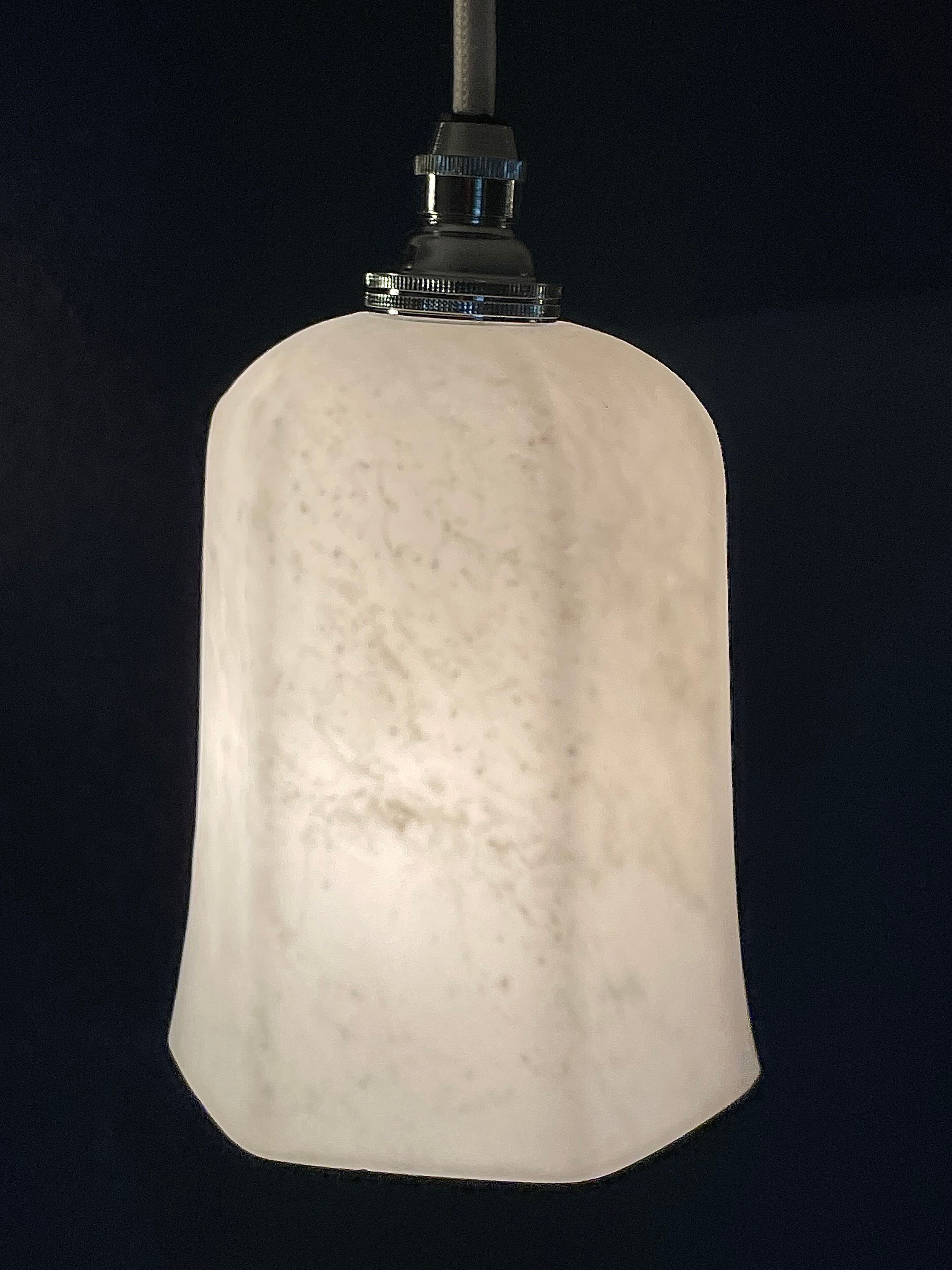 White and grey-green ‘marbled’ pendant light 1920