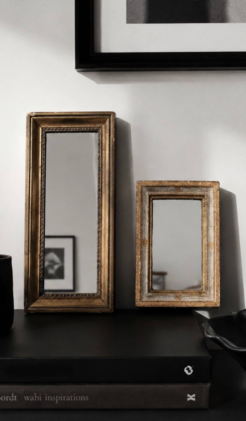 Pair of antique gilded mirrors – French house spirit & wall gallery