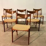 6 Scandinavian chairs in rope