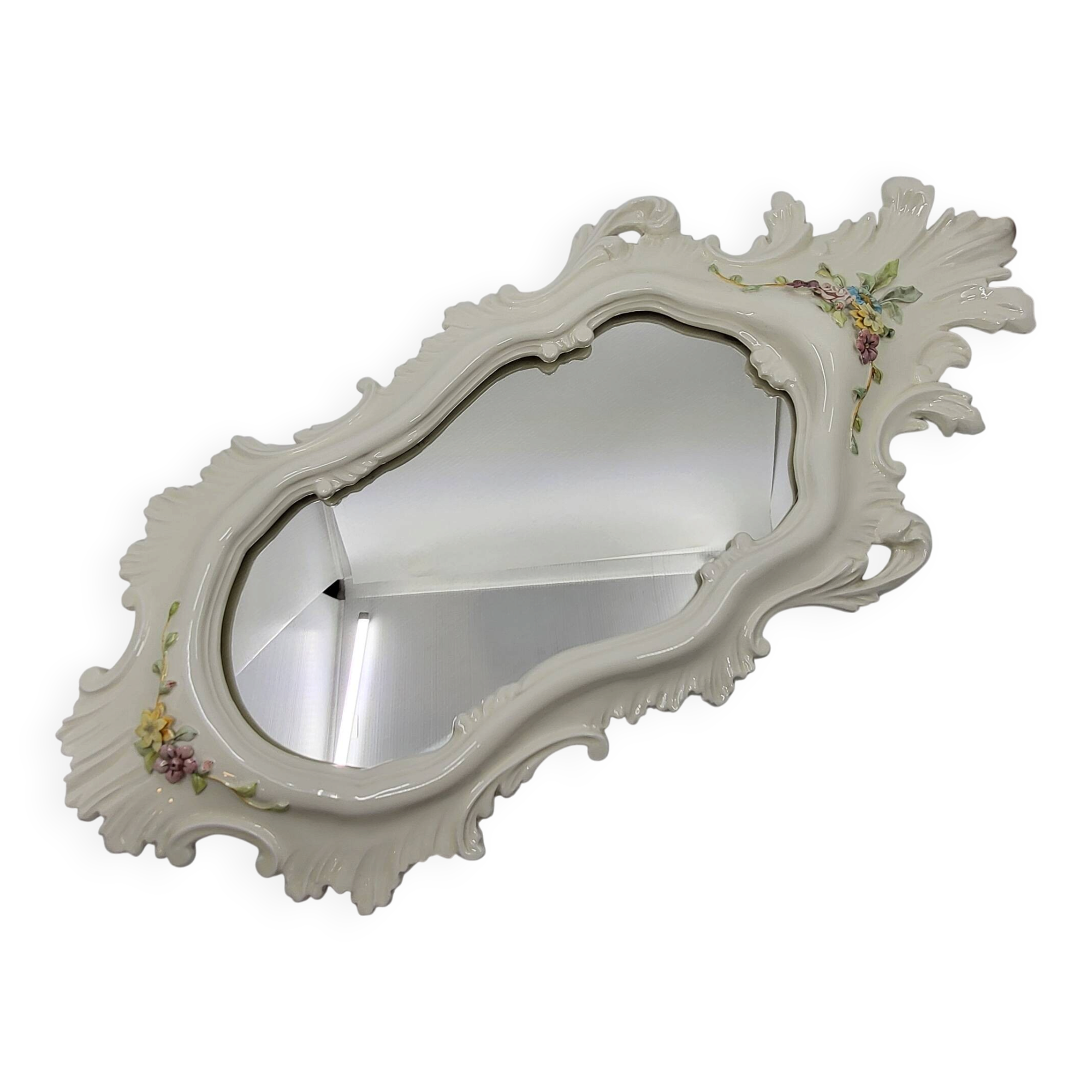 Farnesiana Mirror by Carlo Corvi in ceramic Italy 1950