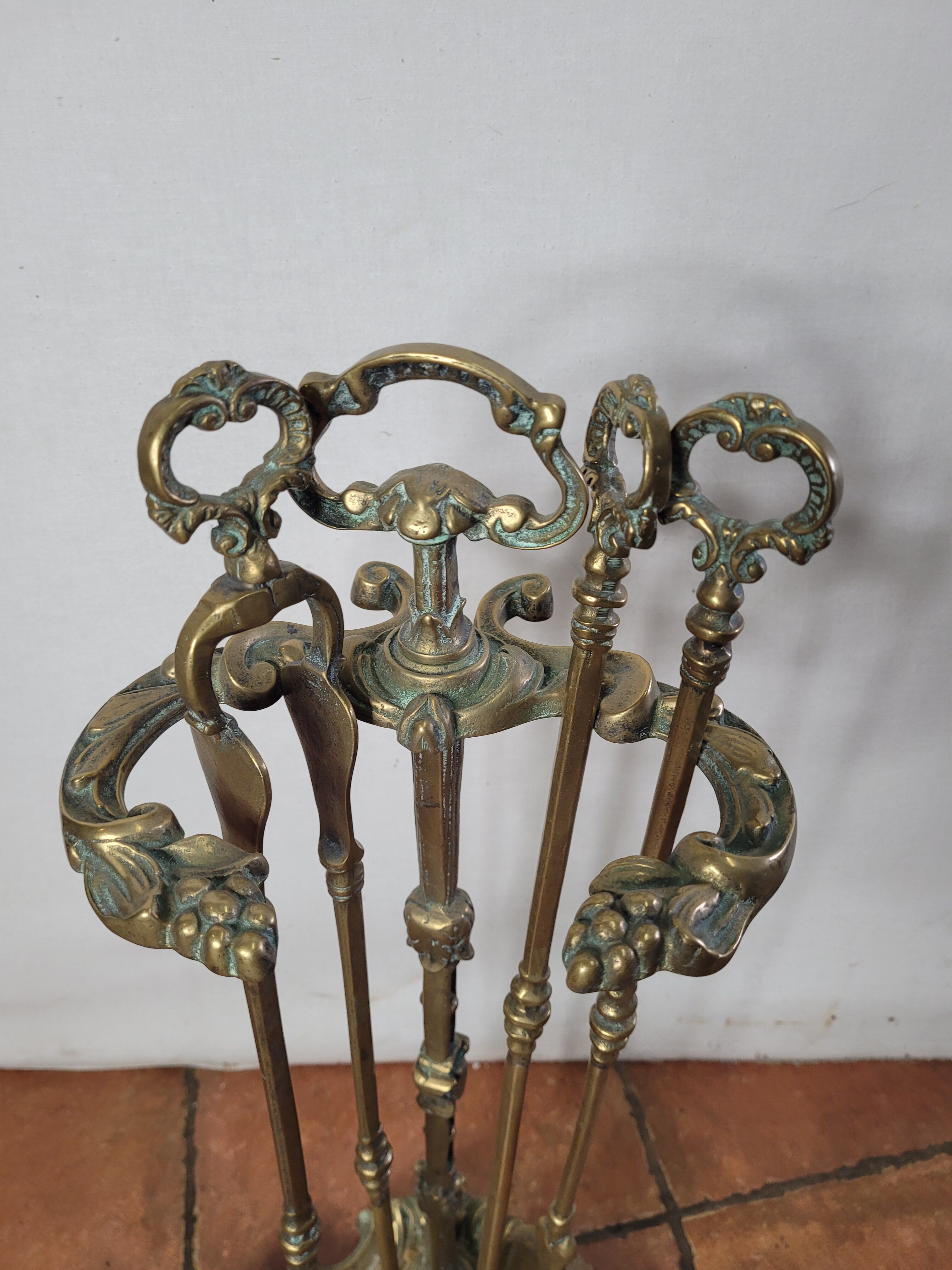 Louis XV style bronze fireplace kit