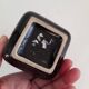 Space age ashtray in black ceramic Italy