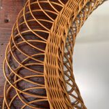 Vintage rattan mirror - 50cm