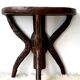 Brutalist style half moon console table in solid teak vintage from the 50s / 60s