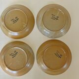 Set of 4 CNP village stoneware skullcap plates