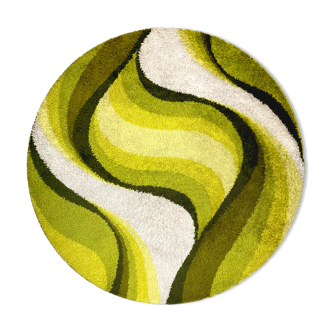 Tapis Desso Rya rug vert space age pop moderniste mid-century vintage 1960/1970 200cm