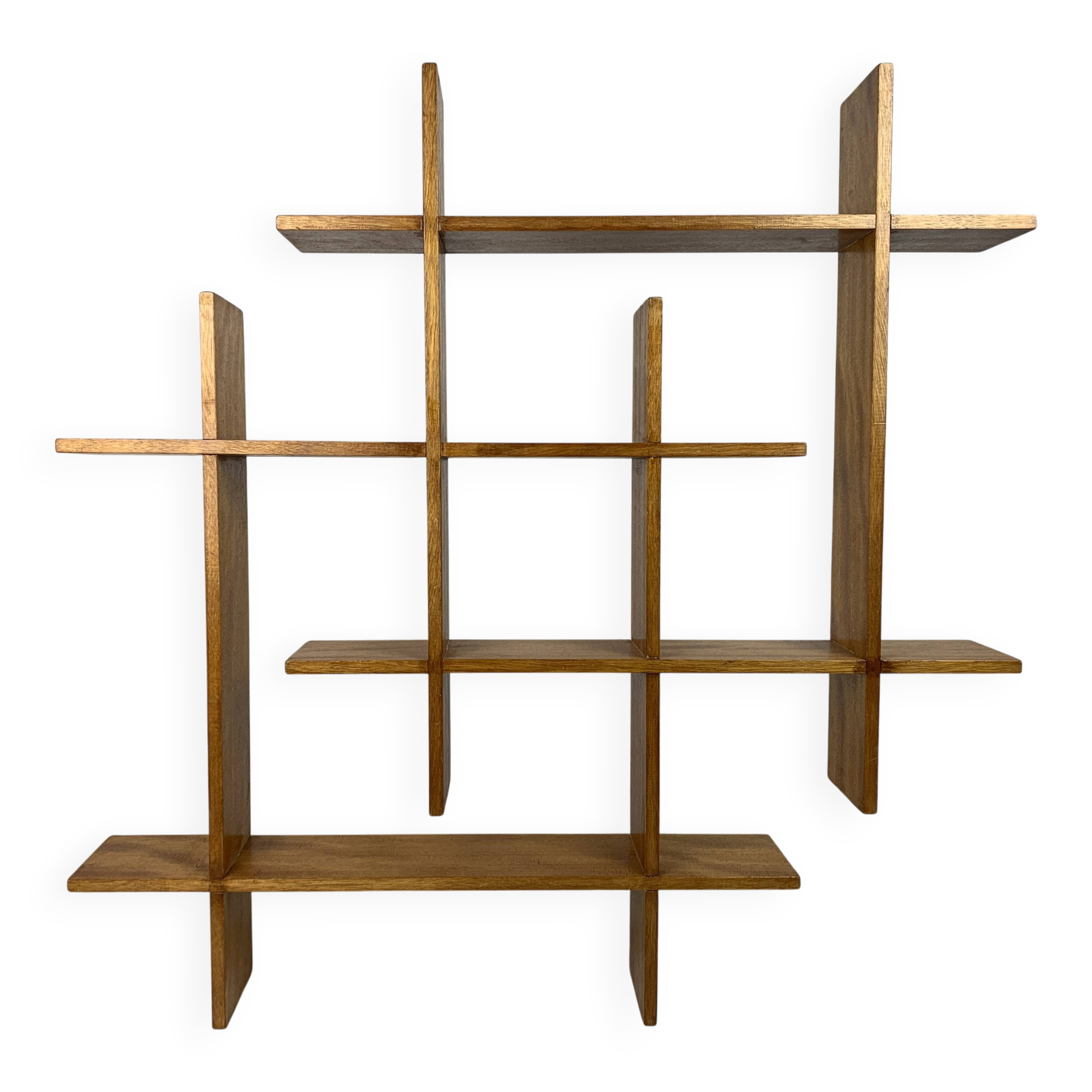 Midcentury Scandinavian teak wall shelf unit, 1960s-1970s