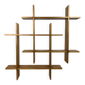 Étagère murale scandinave en teck du milieu du siècle, années 1960-1970