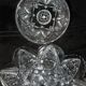 Beurrier ancien en verre taillé
