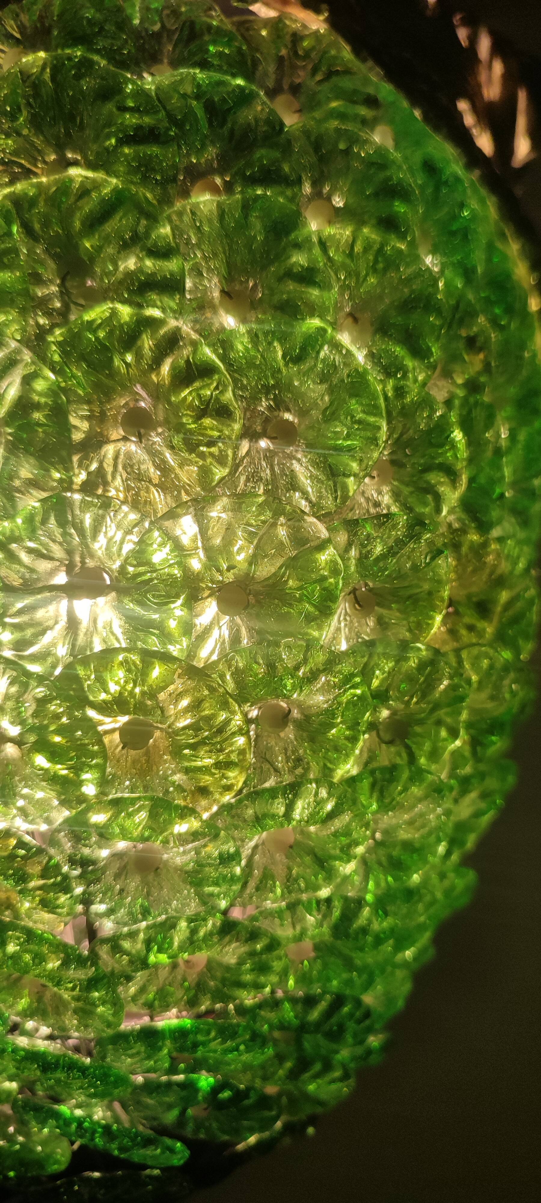 Ceiling lamp with Murano glass flowers. Italy, 1960s