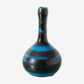 Vase in blue and black earthenware 'Gambone'