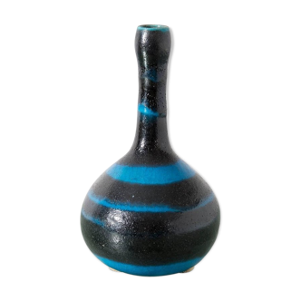 Vase in blue and black earthenware 'Gambone'