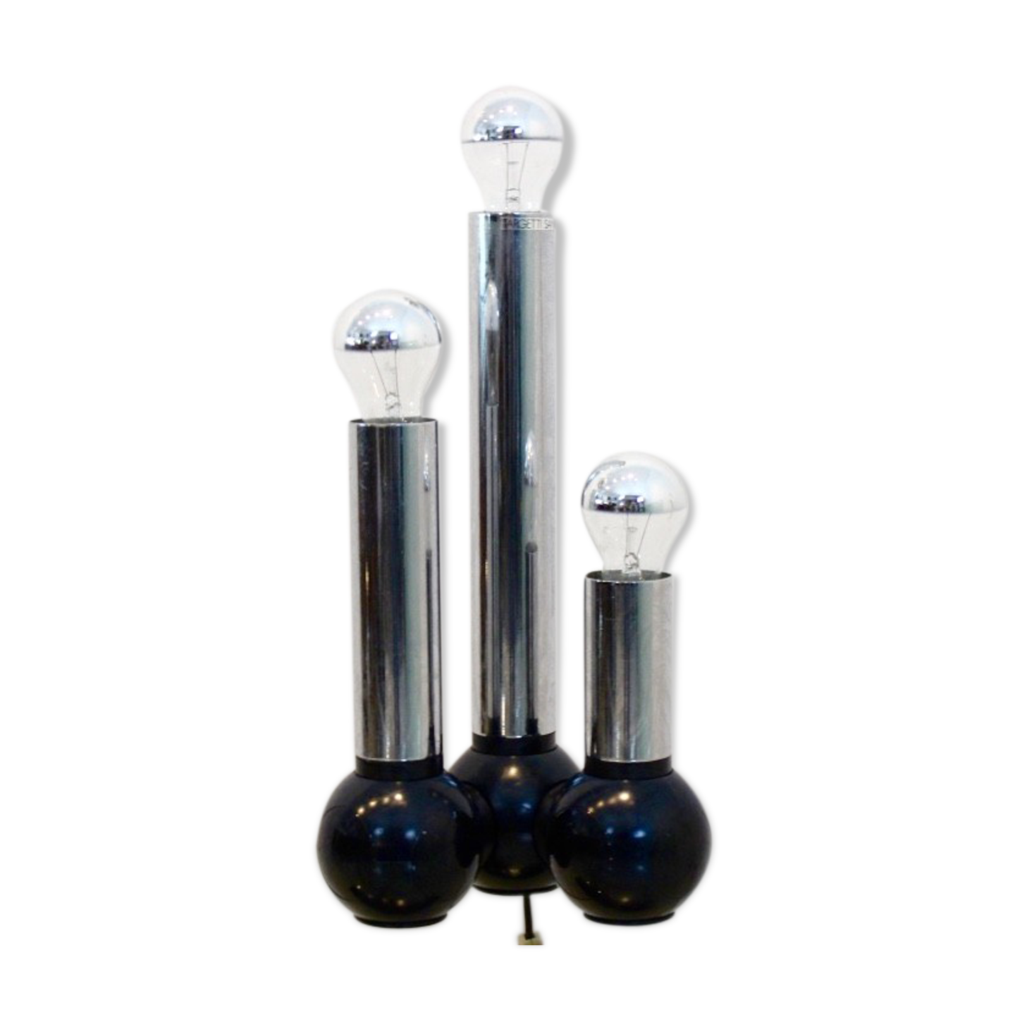 Minimalistic Chrome Targetti Sankey Table light, Italy 1970s