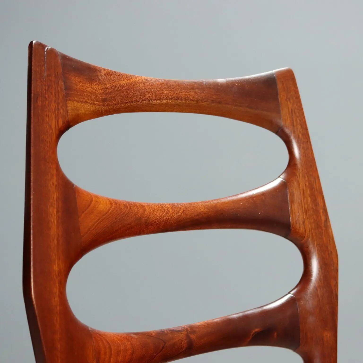 Chaises vintage en hêtre et tissu, design, Italie, années 1950, restaurées