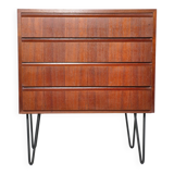 Buffet d'Erich Stratmann, tiroirs en teck, armoire en épingle à cheveux, années 1960