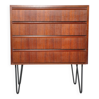 Buffet d'Erich Stratmann, tiroirs en teck, armoire en épingle à cheveux, années 1960