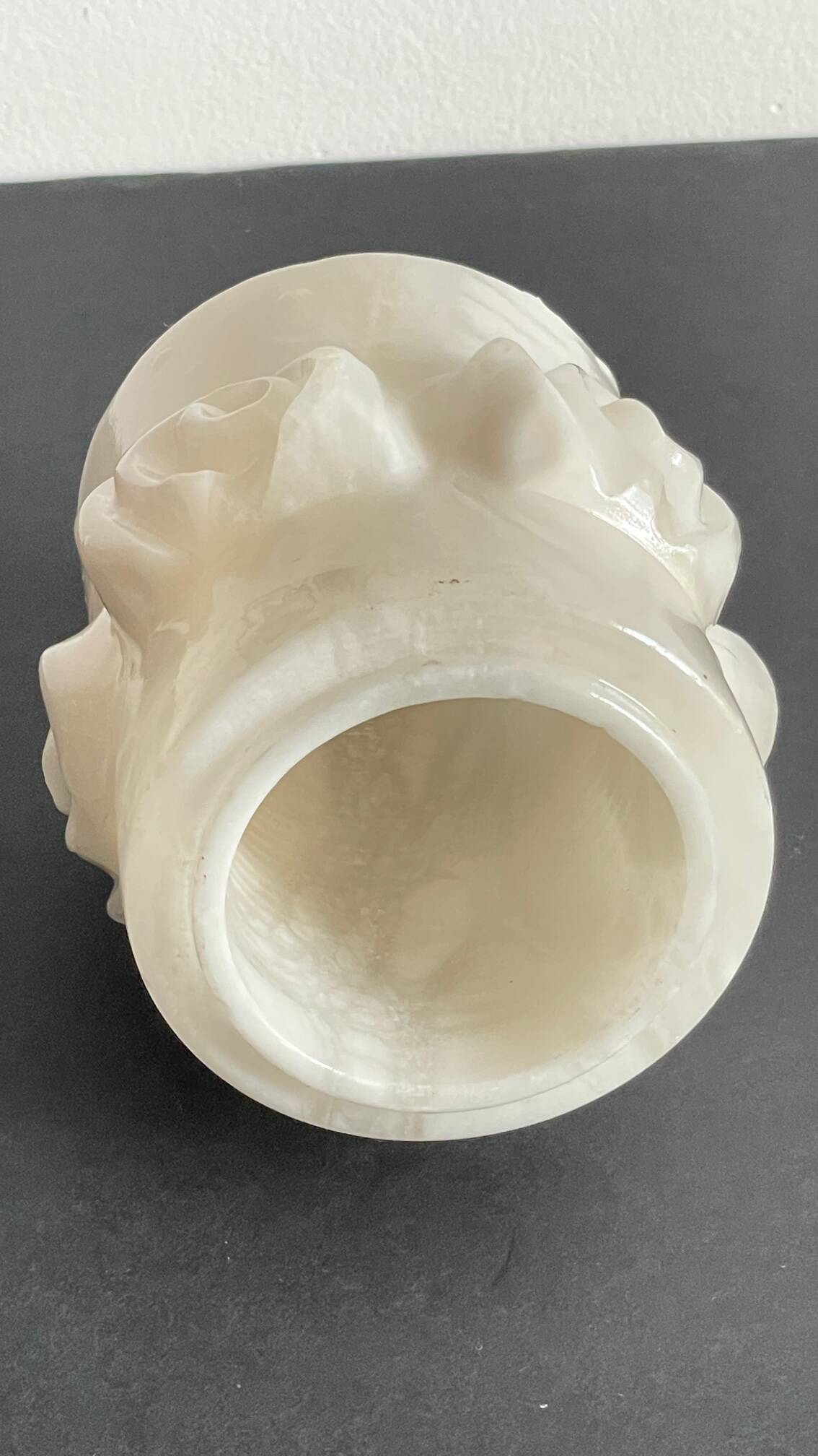 Vintage alabaster stone pencil pot