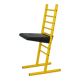 Adjustable seat chair. Circa 1980. Italy. Yellow lacquered steel.