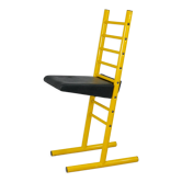 Adjustable seat chair. Circa 1980. Italy. Yellow lacquered steel.