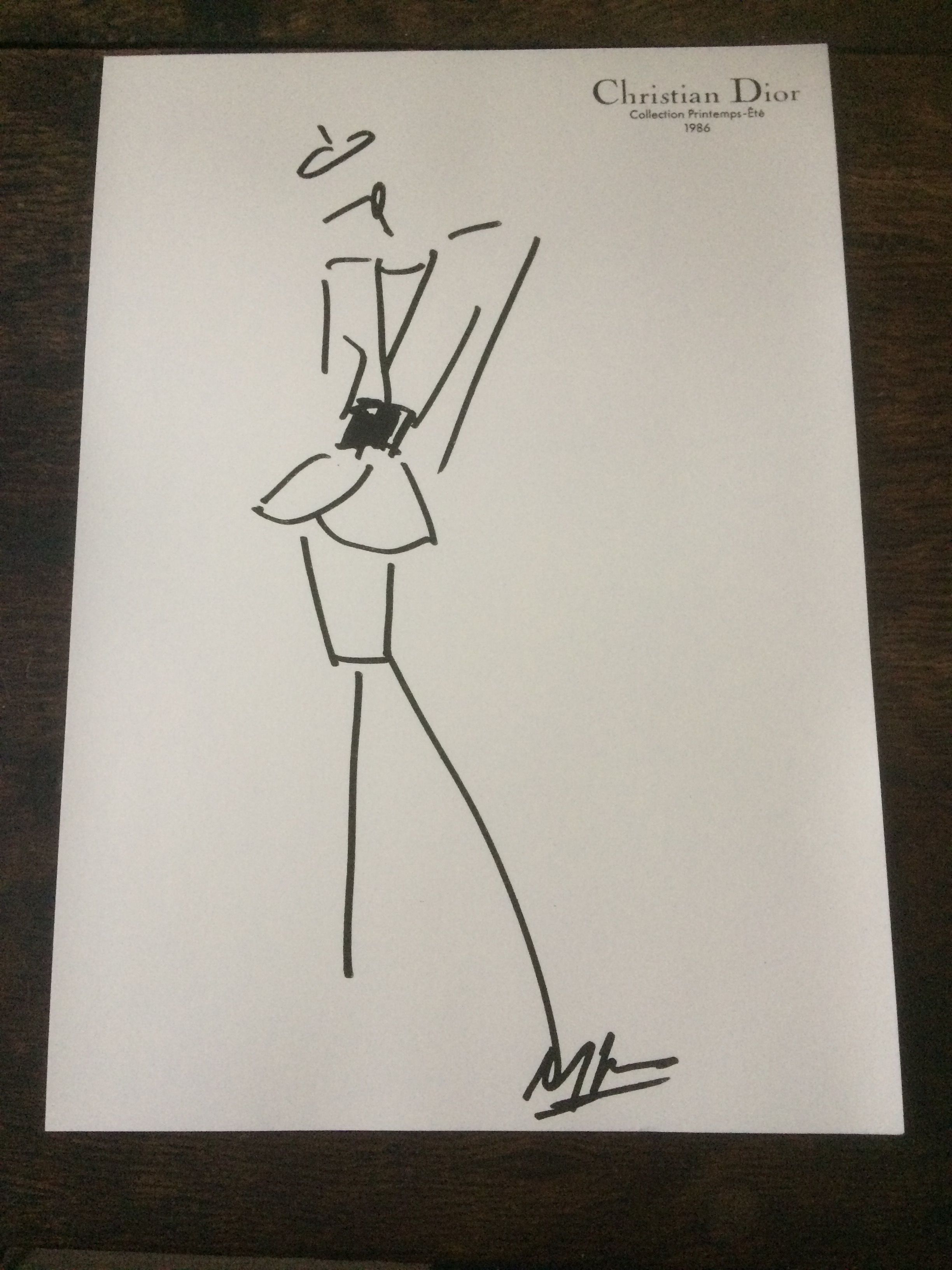 Christian dior: nice illustration of press of the 1980s vintage fashion