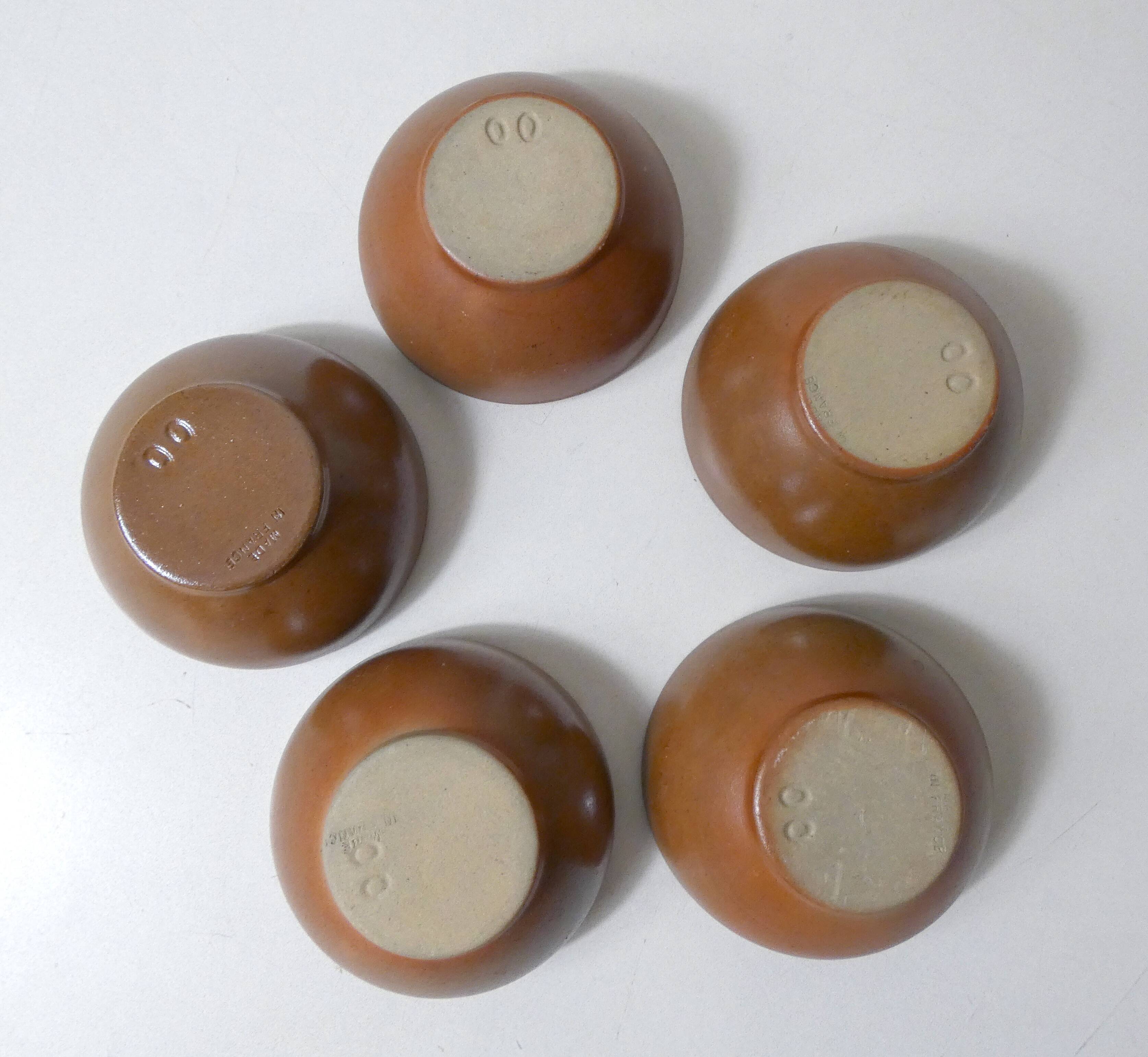 5 vintage stoneware bowls