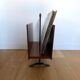 Vintage walnut and black OPAL magazine/vinyl rack