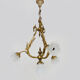 Bronze chandelier with 4-burner glass tulips, chandelier 70s